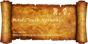 Mohácsik Vitold névjegykártya